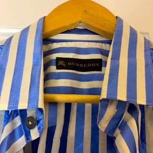 Burberry white and blue metallic silk and cotton shirt - Only tried never worn